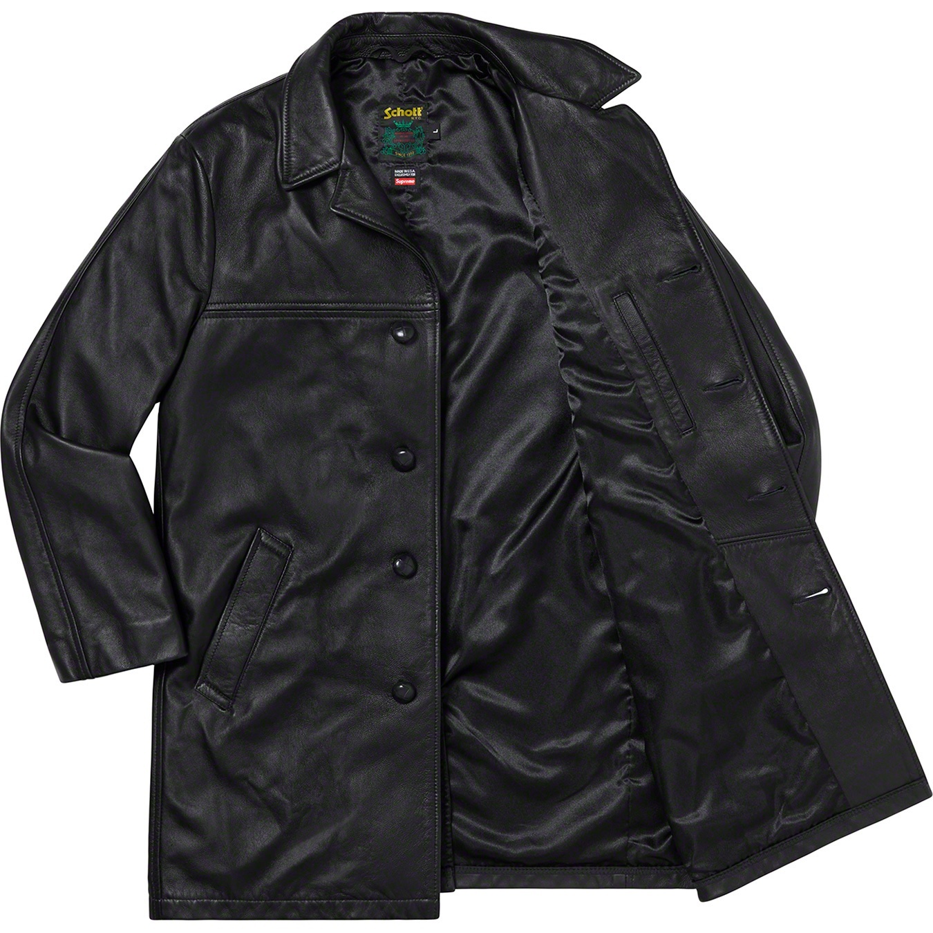 Supreme®/Schott® Leather Overcoat view 5